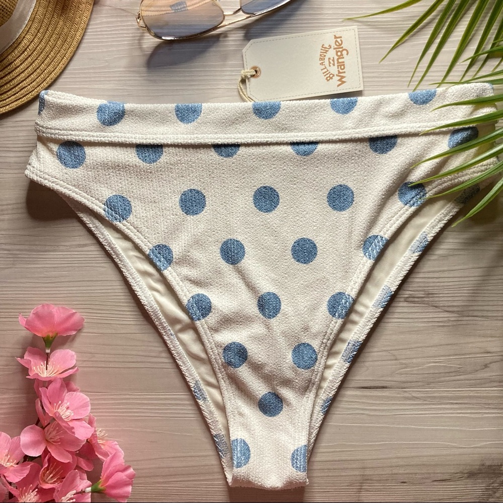 Billabong x Wangler 🔥 Polka-Dot High Rise Bikini Bottoms 🌼👒🍉🏝☀️💕 - Picture 2 of 11